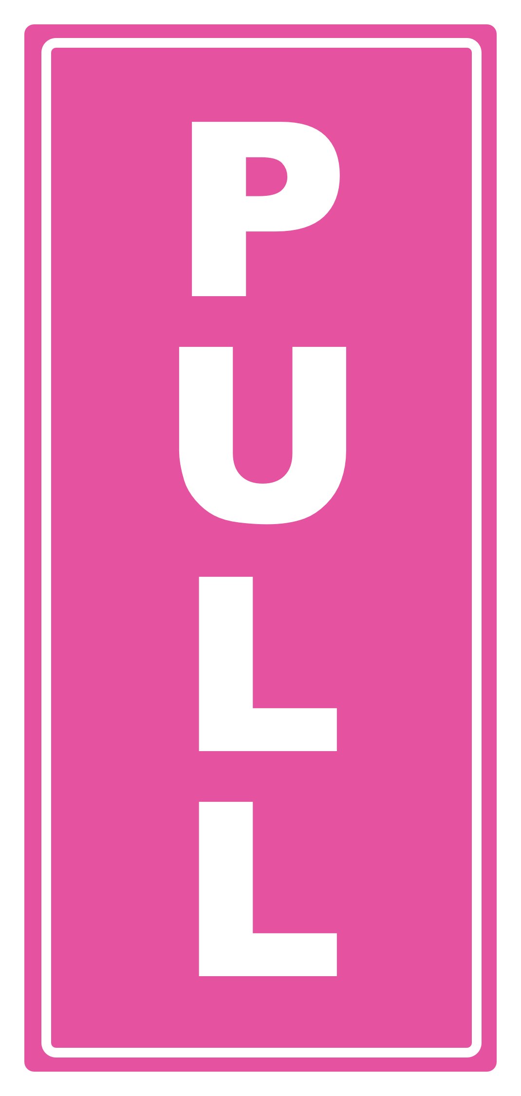Party Decor Pink 2 X Pull - Door Vertical Info Sign Removable Self Adhesive Waterproof Durable Vinyl Label Sticker 225Mm X 106Mm