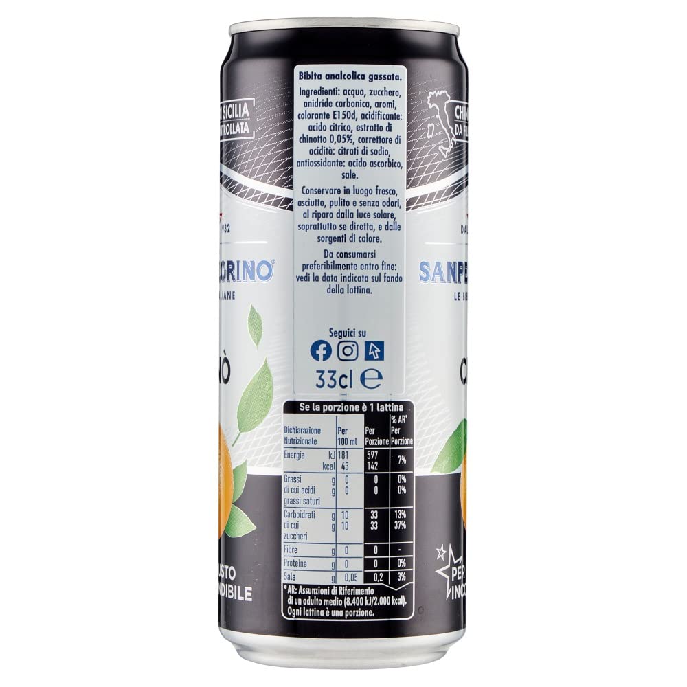 72 latas de limonata San Pellegrino Aranciata Chinotto Lemonata 330 ml para beber italiano + Polpa italiana Gourmet 400 g