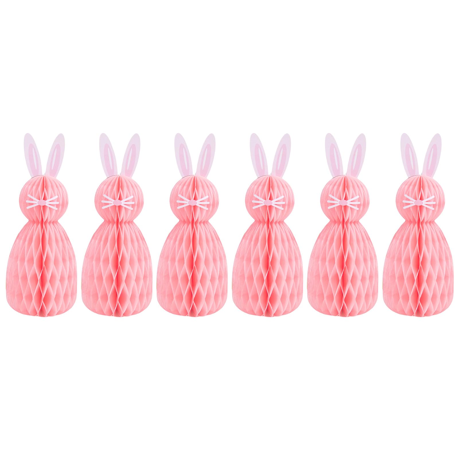 Tsophreniq Multipurpose Easters Rabbits Hanging Decorations 6Pcs Honeycombed Centerpieces for Creating a Festival Atmospheres Party Decorations