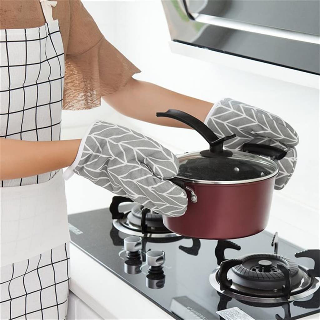 MRKU Gants de Cuisine en Coton, résistants à la Chaleur, Lot de 2, avec Support à casseroles à Clipser.