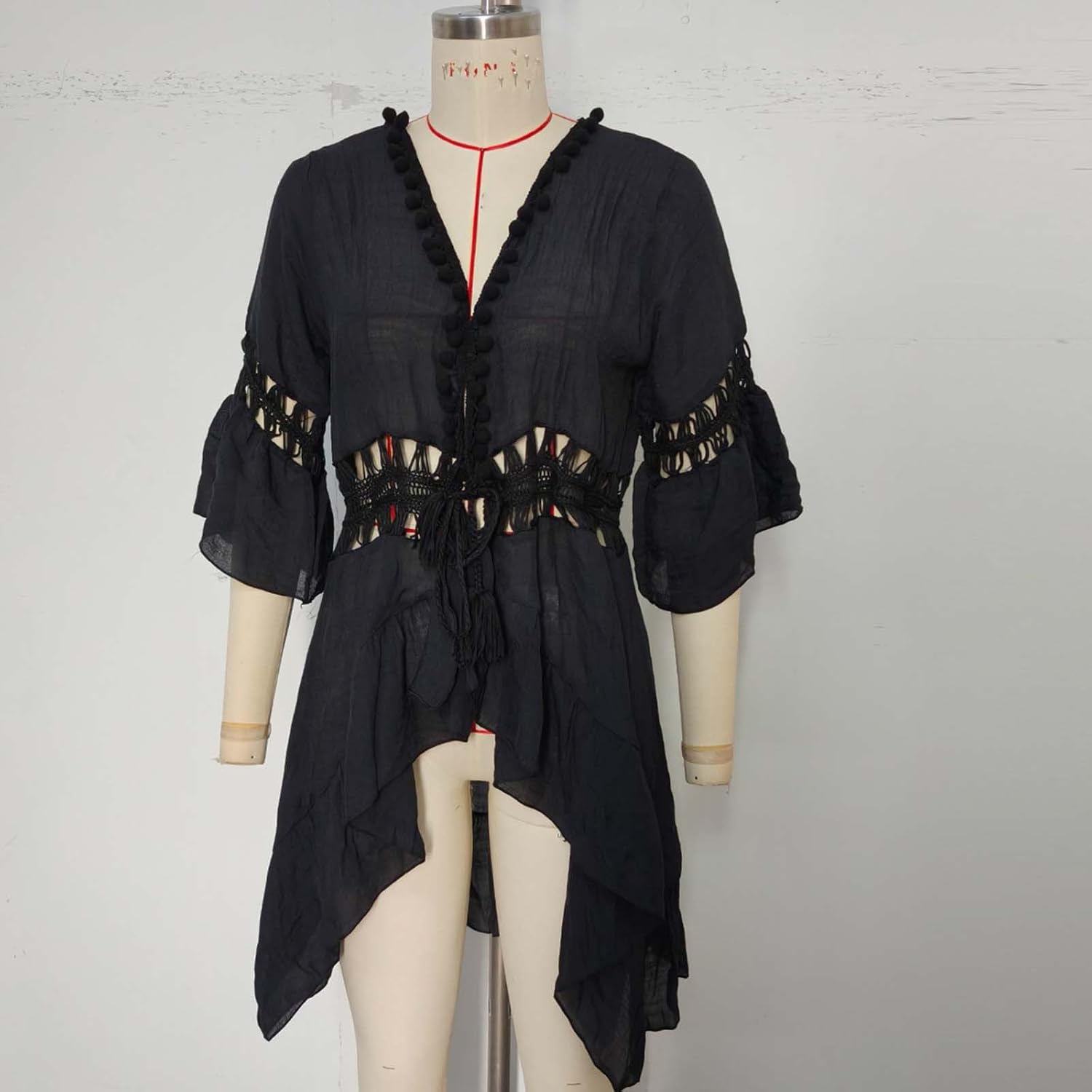 DASAYO Womens Swimsuit Cover Up Crochet Bathing Suit Coverup Dress Sexy Mesh Beach Cover Ups Summer Vacation Clothes Trendy - Image 7