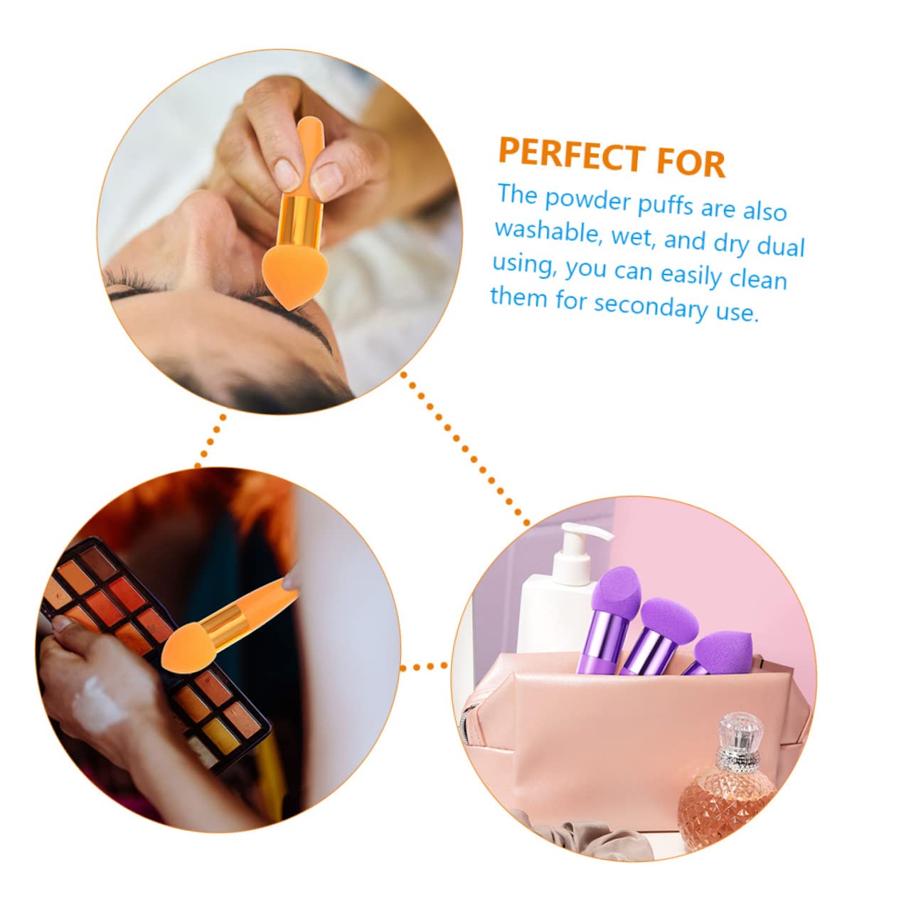 POPETPOP 30pezzi Spugnette Per Fondotinta Pennelli Per Make-up Professionali Accessori Cosmetici Per Applicazione Facile e Precisa Per Trucco Viso e Sfumature Strumenti Di Bellezza Per