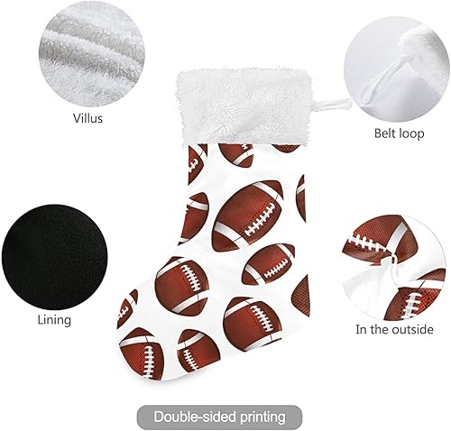 Miniatura 3 de GOODOLD Calcetines de Navidad, rugby, fútbol, decoración de medias de Navidad para la familia, decoración de fiestas, decoración de chimenea, 18 x