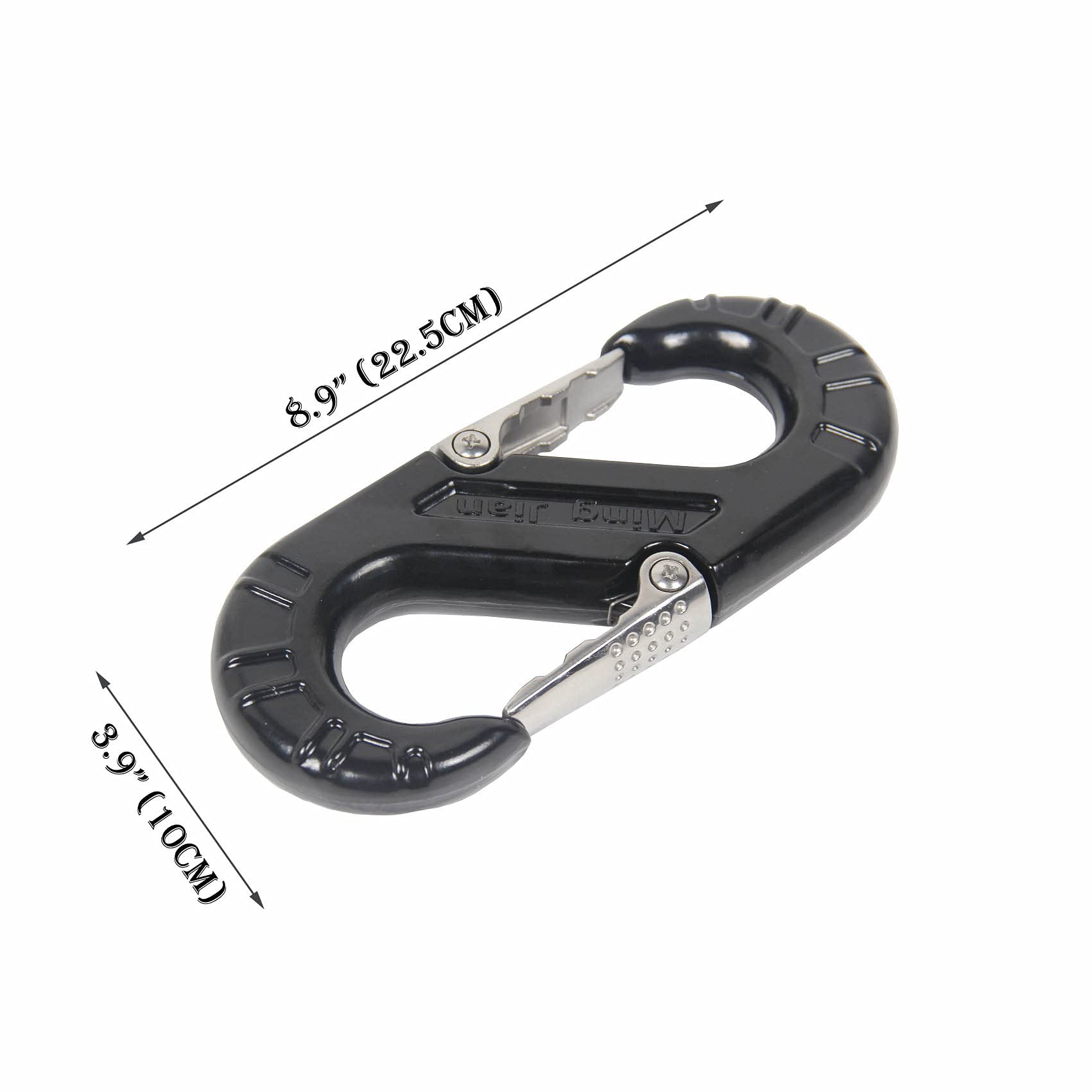 Grilletes de forja integrados en forma de S, grilletes todoterreno para rescate, resistencia = 56000 libras (negro)