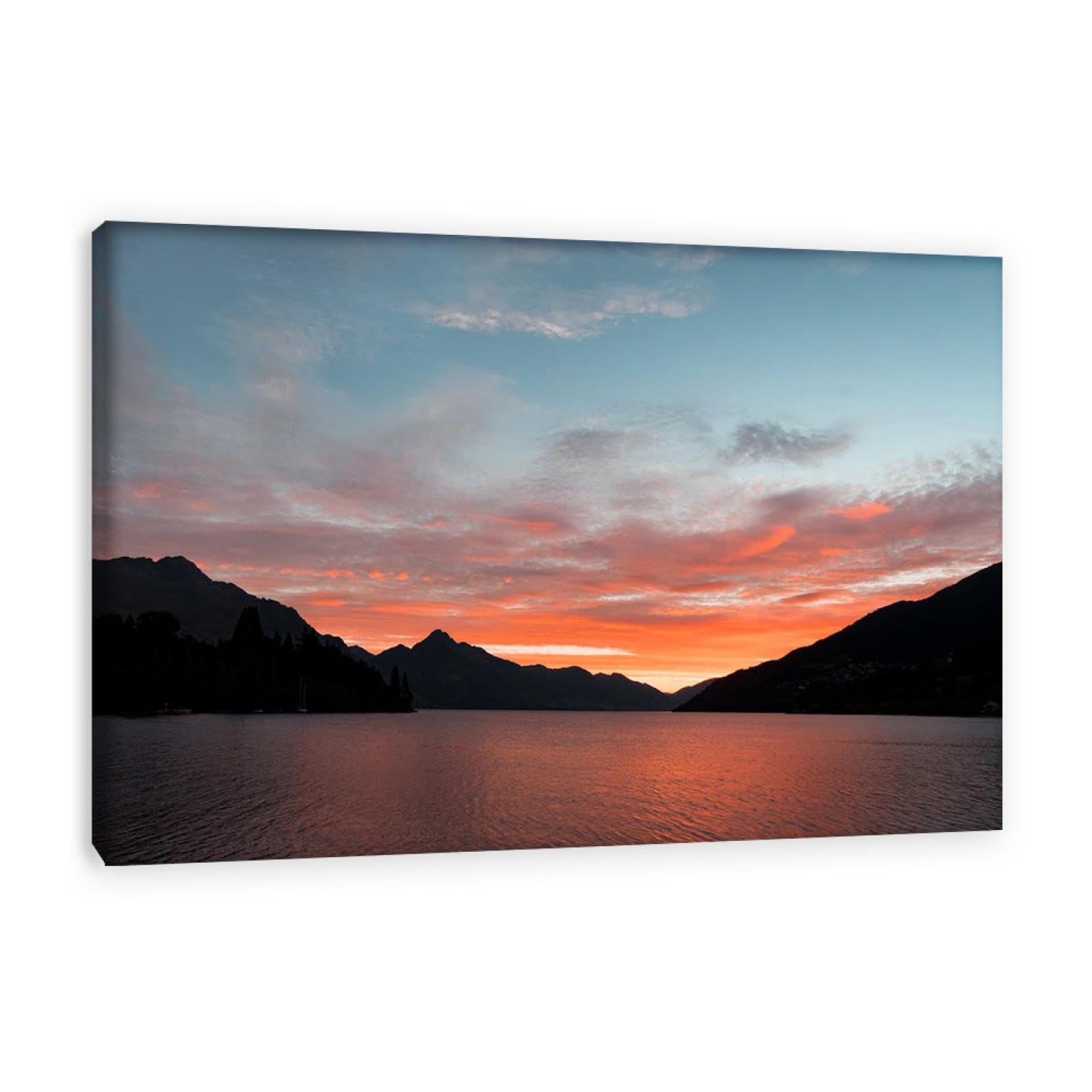 GRASKY Strand sonnenuntergang bild sonnenuntergang bild auf leinwand wandbilder landschaftsbilder mit rot Leinwandbilder Berge, Meere, WolkenWohnzimmer Deko Kunstdrucke 70X105cm(28x41in) Innenrahmen
