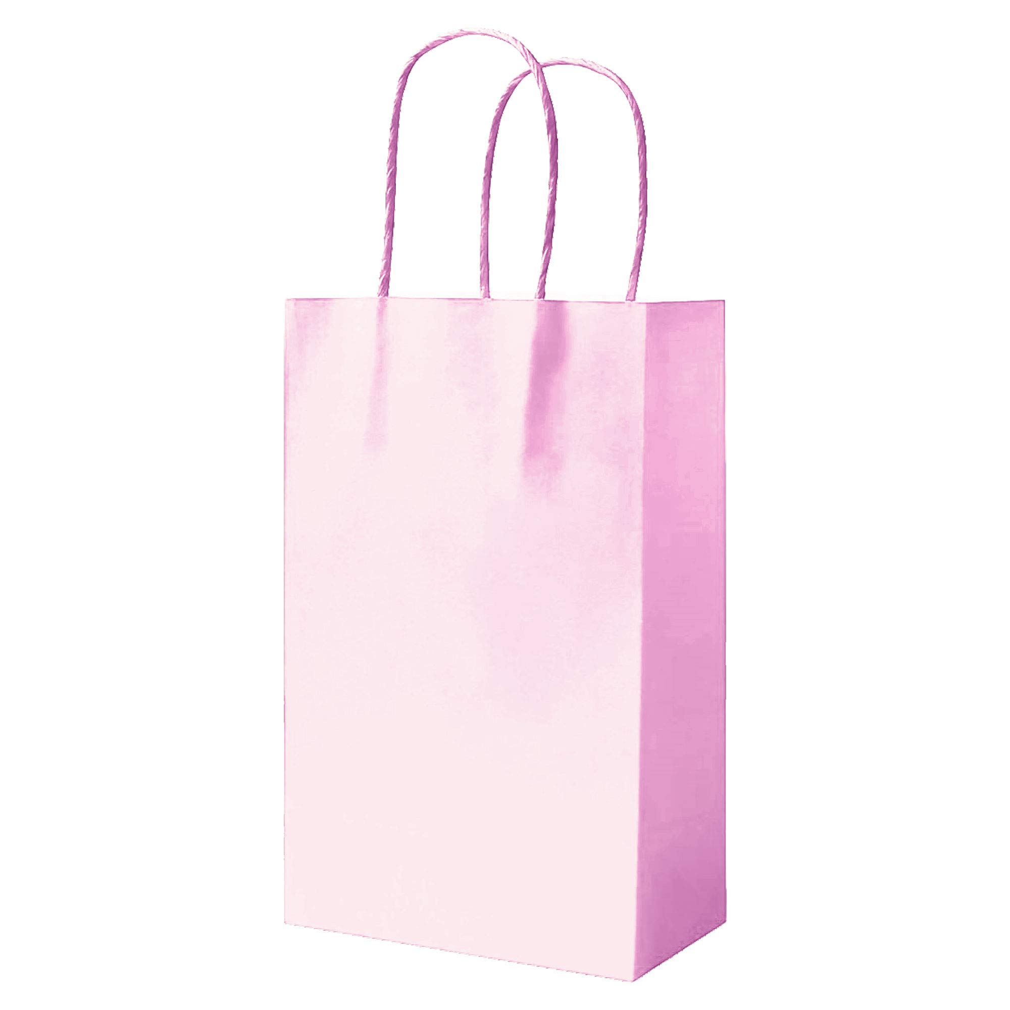 50 Baby Pink Party Bags Paper Bags With Handles Paper Gift Bag Paper Bag Carrier Bags Paper Bag Sweet Loot Celebrations Birthday Christmas Halloween Reinforced Twisted Handle (Baby Pink - 50 Bags)