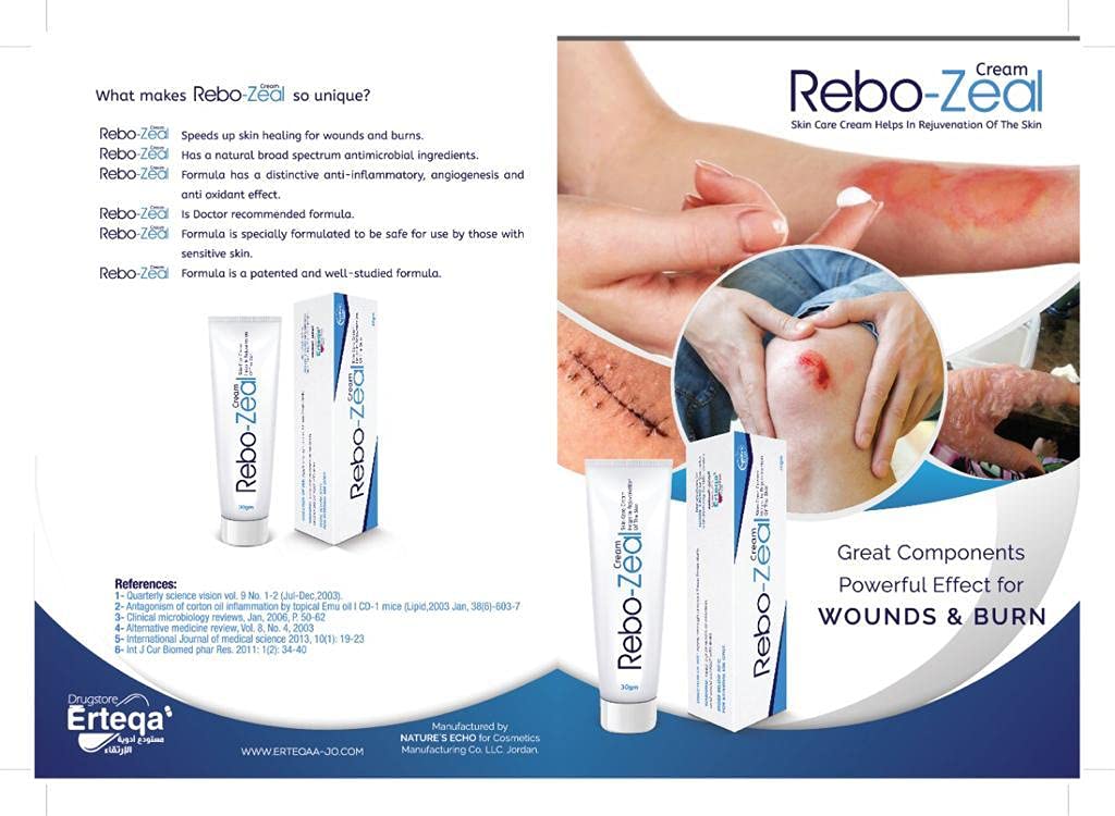 Rebozeal Cream 30g, Nourishing Topical Skin Cream to Soothe and Protect Dry Irritated Skin, Rich Comforting Formula for Targeted Daily Care, Compact 30g Tube for On-the-Go Use