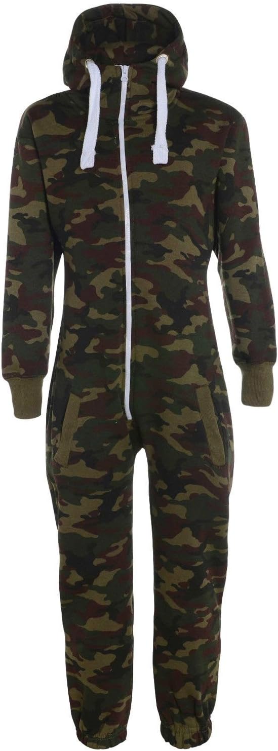Mens Camo Camouflage Onesie Hooded Zip Onesies Playsuit All in One Piece Jumpsuit Nouvelle Adult onesie Size Aztec Print