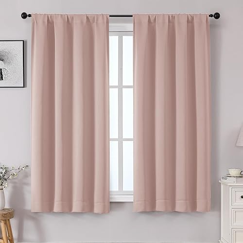 Miniatura 32 de OWENIE Sally Ever Green Cortinas Opacas para Dormitorio Sala de Estar 63 Pulgadas de Largo Juego de 2 Paneles, Aislamiento Térmico Ahorro de Energía