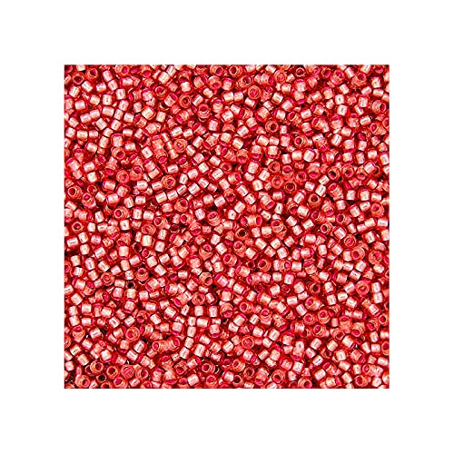10 g TOHO Round Seed Beads Rocailles, Size 8/0, Silver Lined Almond Blossom (# 2201), Japan, Glass — image 1