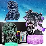 My Hero Academia Luz De Noche Para Niños Ilusión 3d, Lámpara De Escritorio Led 3 Patrones y 16 Decoraciones De Luz Nocturna Que Cambian De Color, Regalos De Cumpleaños De Navidad Para Niño y Niña