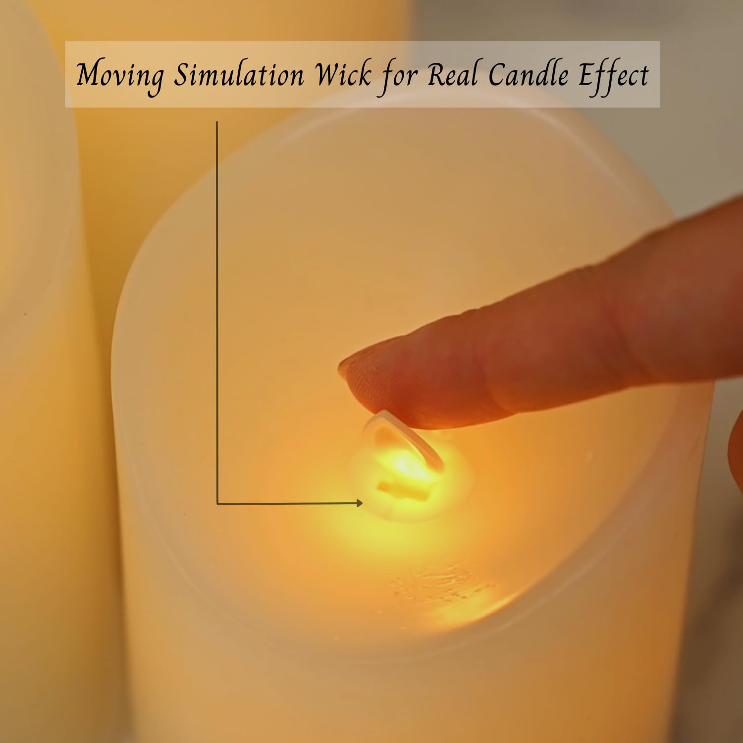 LTETTES LED Candles - Realistic Flame, USB Charging -4