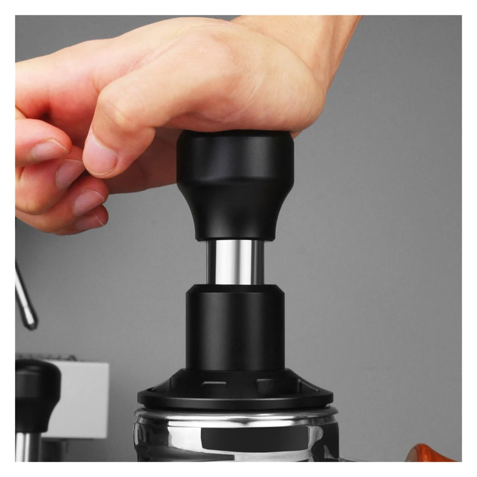 Martello For Polvere A Impatto Espresso Da 51/53/58,5 Mm, Feedback Sonoro, Pressa For Polvere, Forza Del Caffè, Martello For Polvere Elastico Costante(Black-53MM)