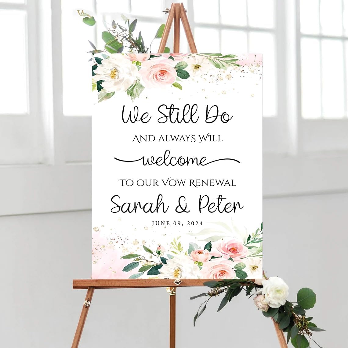 Personalized We Still Do Yard Sign With Photo, Customized We Still Do Signs, Rustic Anniversary Wedding Sign, Welcome Signs, Printed Front & Back Options and Stand Options (Version 1)