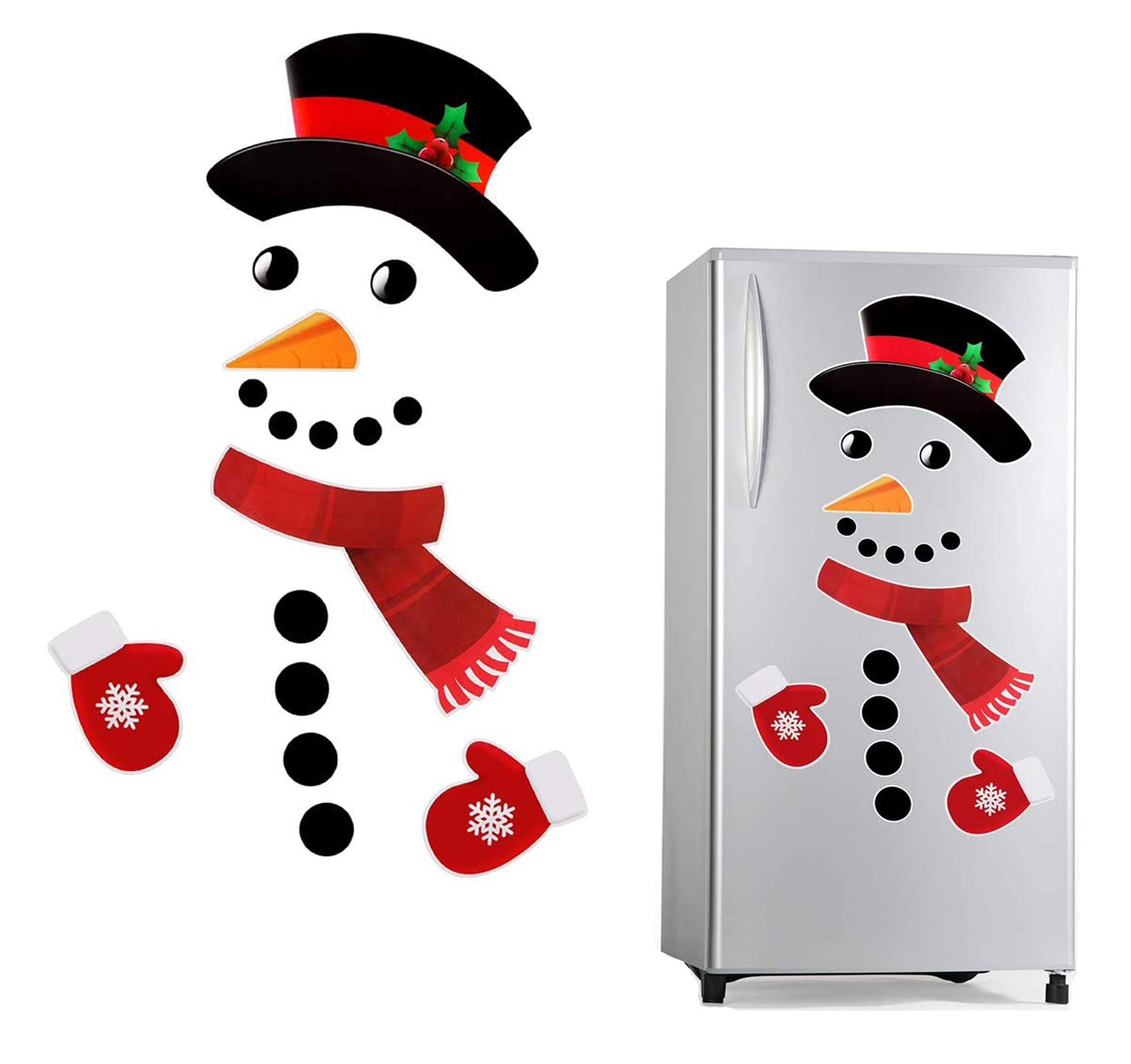 Yarlung 16 Pieces Snowman Refrigerator Magnets, Self-adhensive Cute Stickers Christmas Funny Decorations for Fridge, Cabinets, Metal Door, Garage