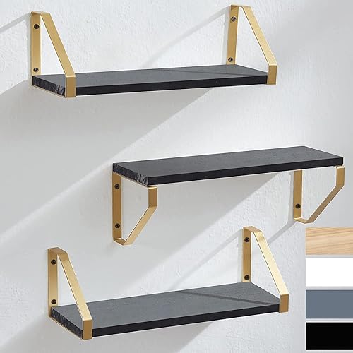 TFER Estantes flotantes de pared para dormitoriobaño, juego de 3, estante colgante geométrico para sala de estar, cocina, lavandería, estantes