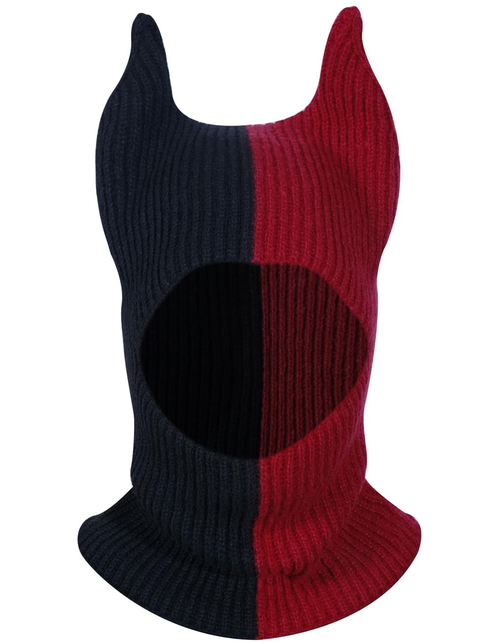LOLATFunny Horn Balaclava Ski Mask with Ears Full Face Hat Winter Warm Beanies Halloween Costume Men/Women