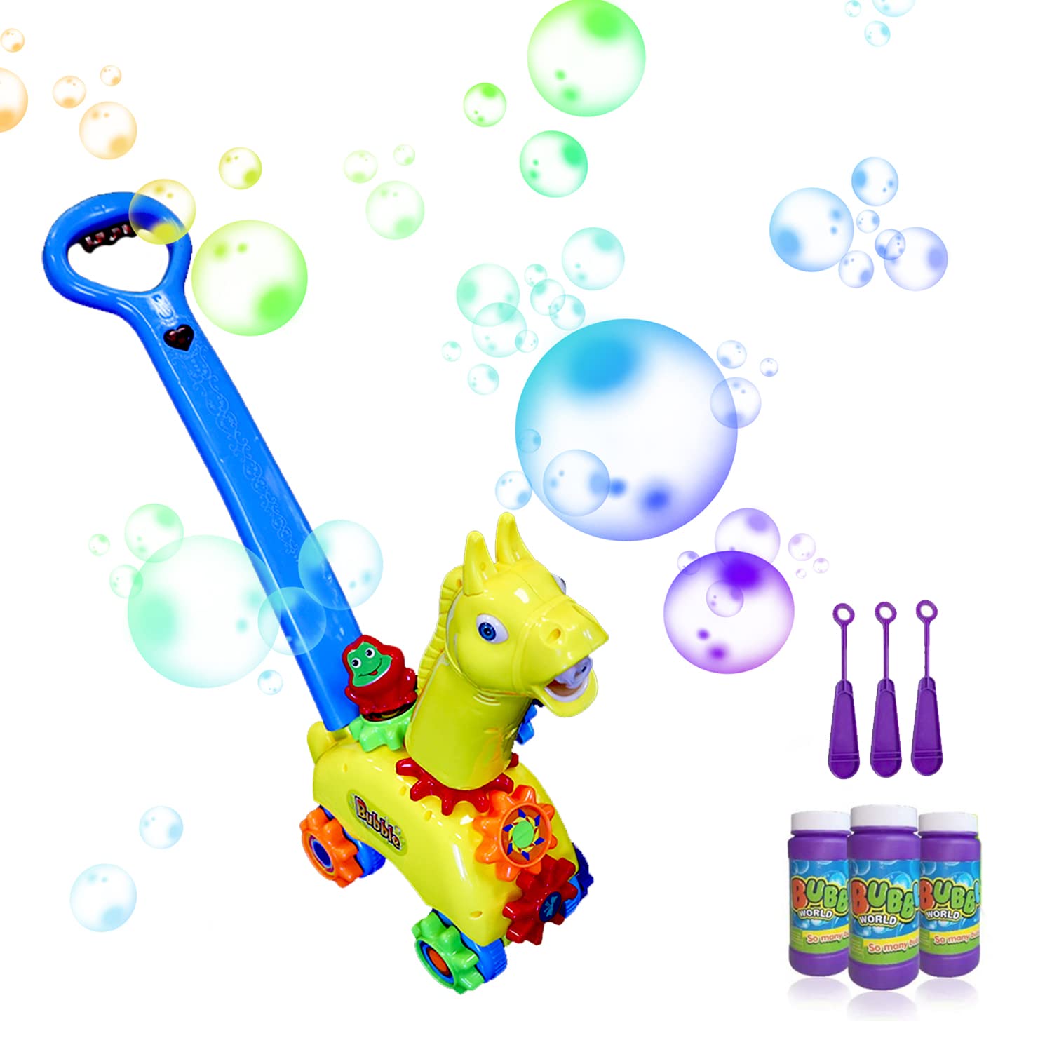 Photo 1 of Bubble Machine Bubble Lawn Mower for Toddlers, Kids Giraffe Bubble Blower Maker Machine with Music