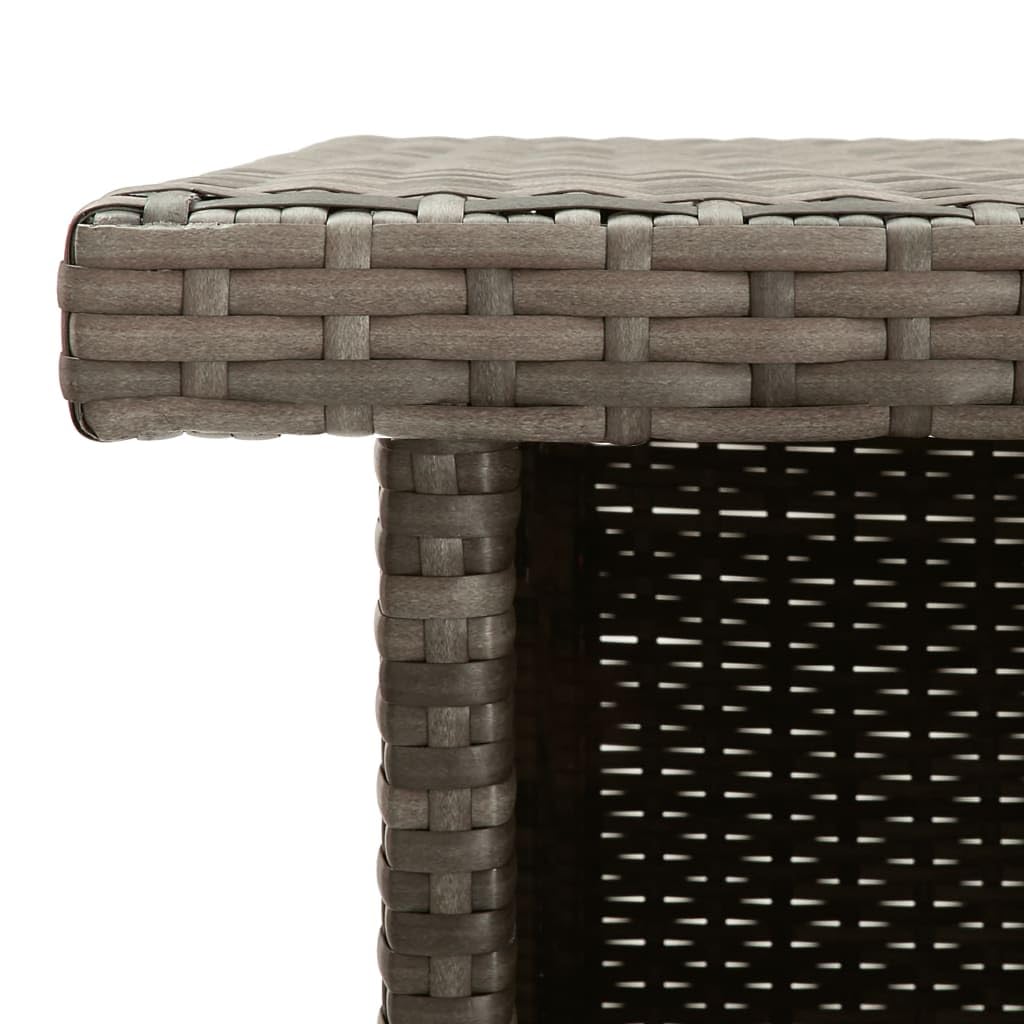 vidaXL Juego de Bar de jardín de 5 Piezas con Cojines ratán PE Gris, Mesa Alta y taburetes de Exterior, Juego de Bar, Juego de Muebles