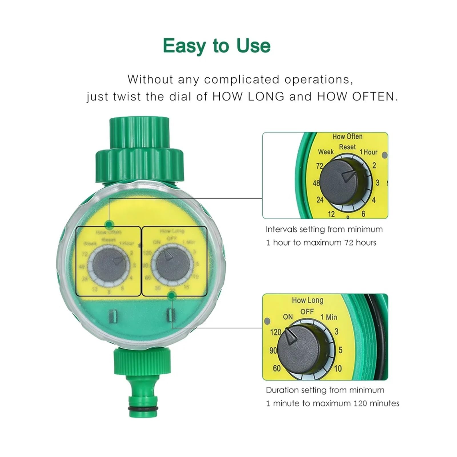 Controller for irrigazione da giardino, irrigatore automatico temporizzato valvola programmabile rubinetto for tubo flessibile timer for irrigazione strumento da giardinaggio agricolo ( Size : US )