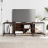 ZEYUAN TV Cabinet Brown Oak 153x37x50 cm Engineered Wood,Tv Stand Cabinet,Tv Units For Living Room,Electric Fireplace Tv Stand