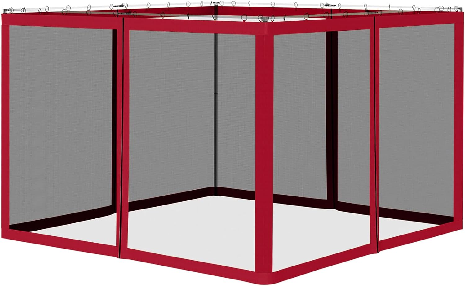 COOSHADE 10x12 Gazebo Tent Outdoor Patio Canopy Mosquito Netting Screen Walls ONLY(Burgundy)