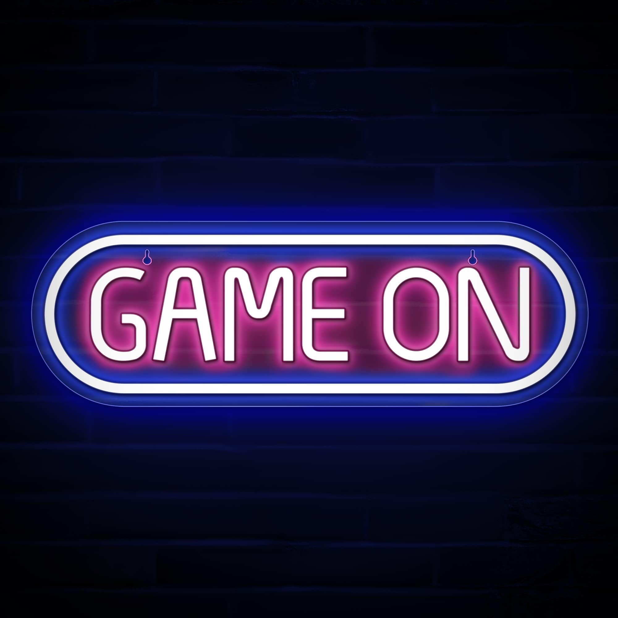 Lumoonosity Game On Neon Sign - Gamer Led Sign for Video/PC Game Room, Wall, Bedroom, Man Cave Decor - Yellow & Green Gaming Neon Light Gift for Gamers, Streamers, Teens, Boys