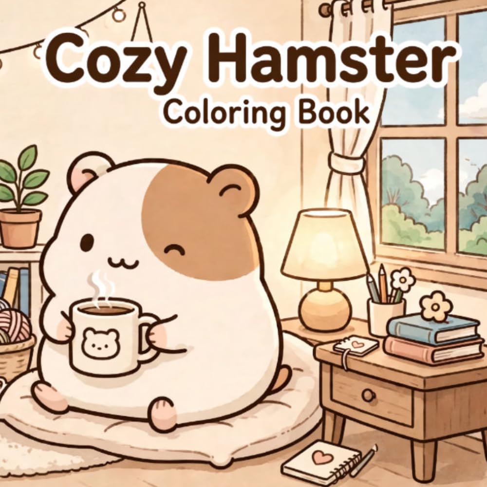 Cozy Hamster Coloring Book: Adorable Hamsters Enjoying Cozy Days, Warm Drinks & Little Moments of Comfort