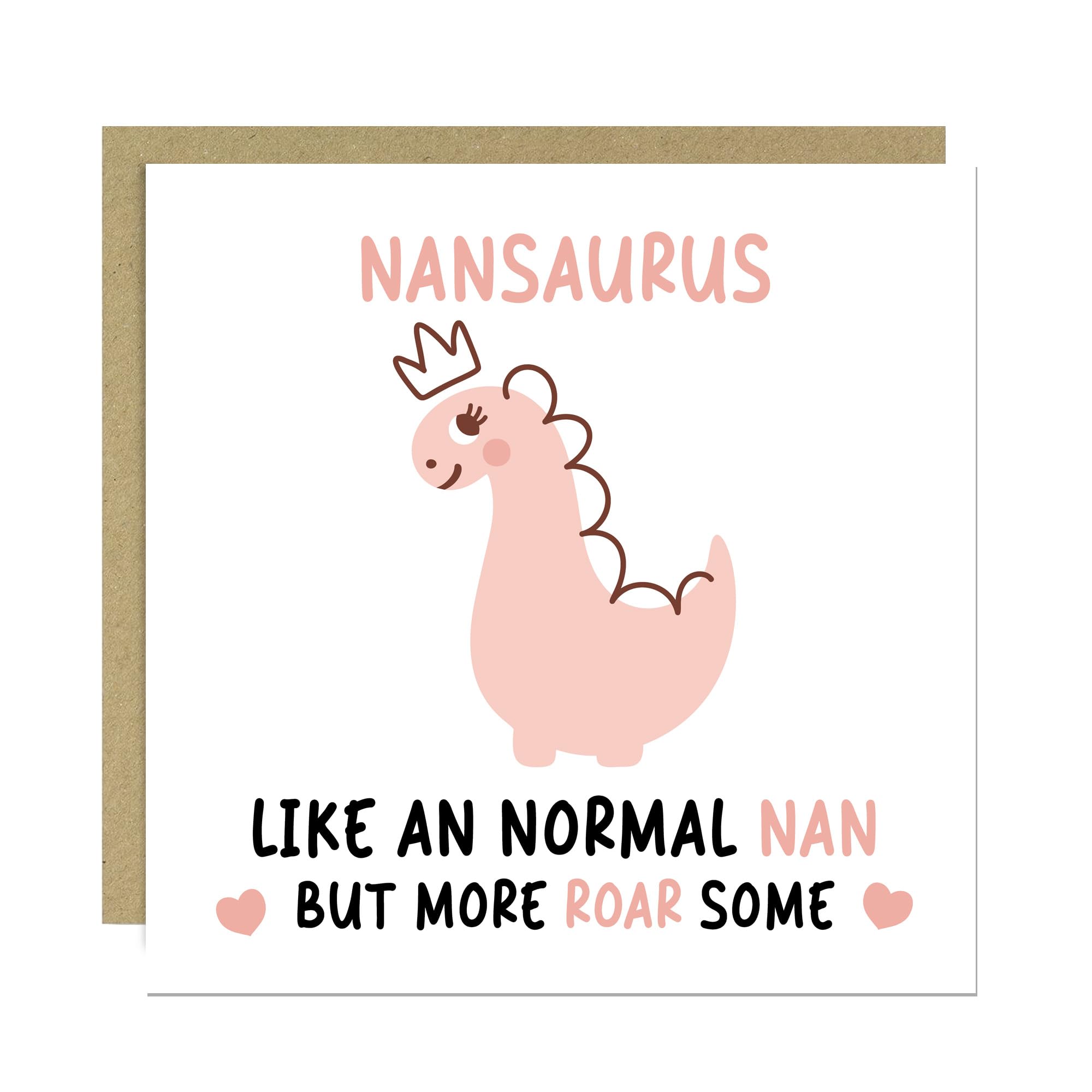 RED OCEAN Nan Birthday Card for Her Nansaurus Nan Card For Birthday With Kraft Envelope Funny Cards from Granddaughter Grandson Her