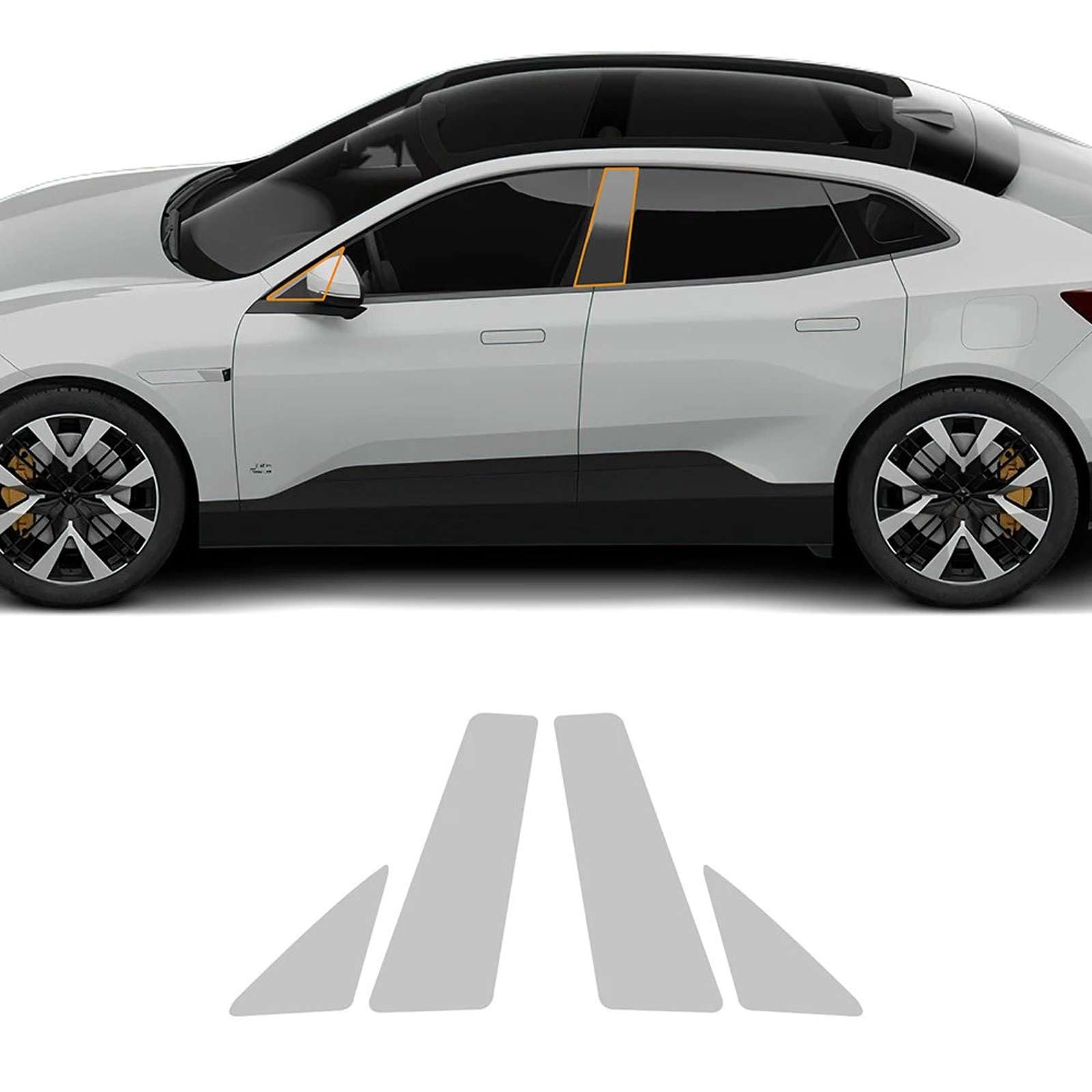 Film anti-rayures Polestar 4 protection voiture TPU durable pour montants et piliers A B