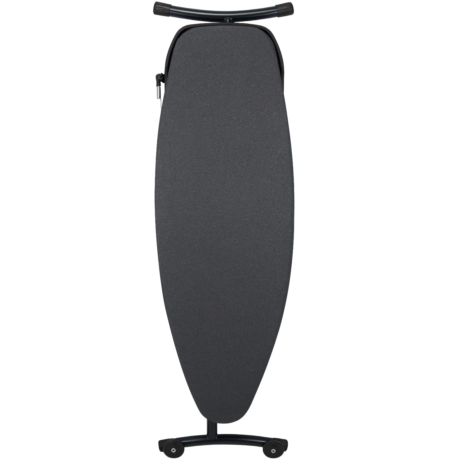 Duwee Extra Large Bügelbrett mit Rollen, Extra breites Bügelbrett für Dampfstationen, robuste und klappbare Beine, 10 mm Fellenauflage, schwarz, 122 x 46 cm