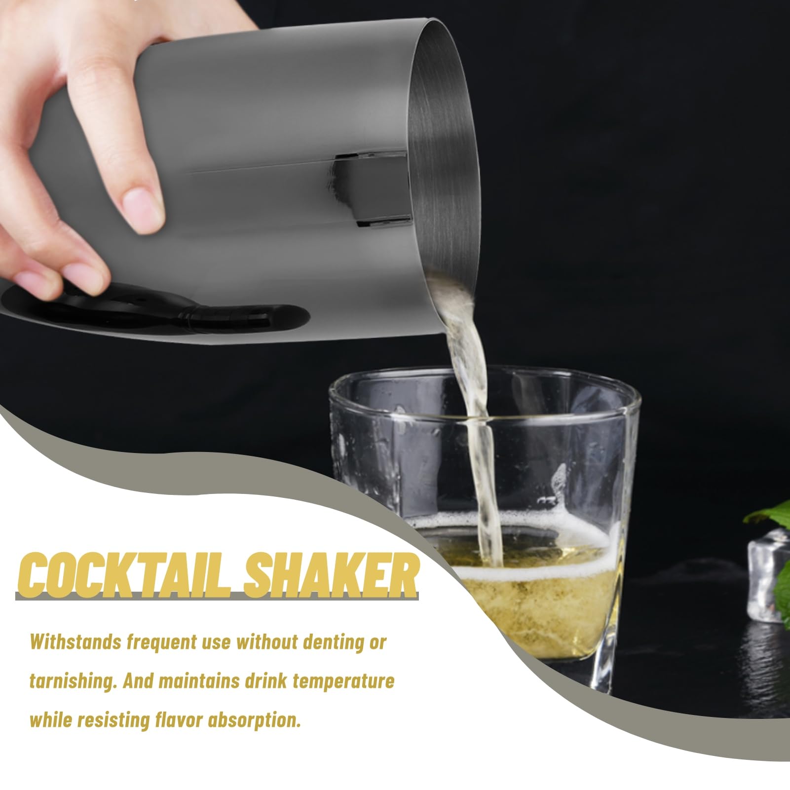 3pcs Cocktail Shakers, 304 in acciaio inox Pro Bar Shaker Professional Martini Drink Brink Bar Shaking Tools for Bartender