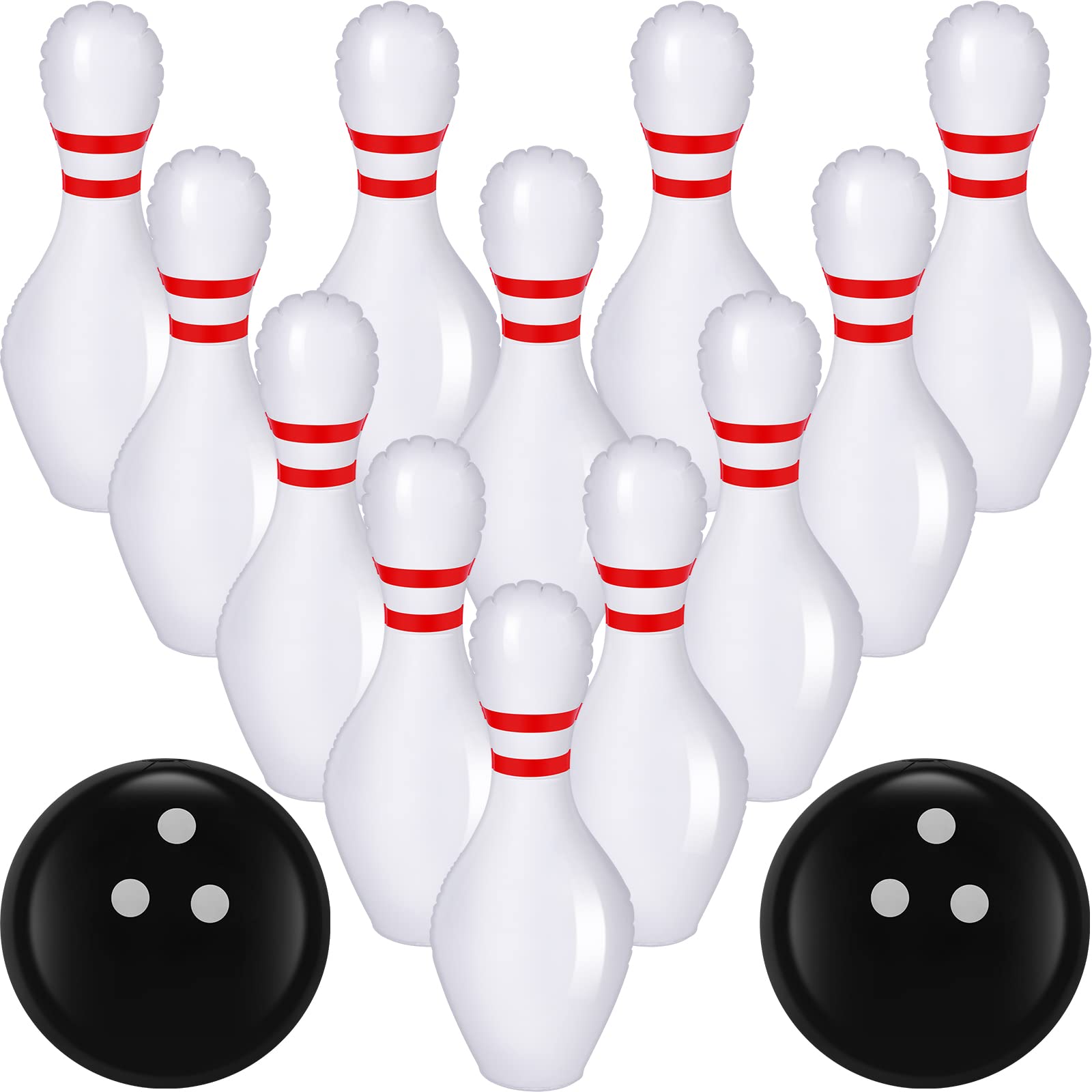 Hungdao 14 Pcs Giant Inflatable Bowling Set Indoor Outdoor Games for Kids Lawn Bowling Games with 20 Inch Bowling Ball and 24 Inch Bowling Pins for Kids Adults Birthday Party Sports Yard Motor Skill