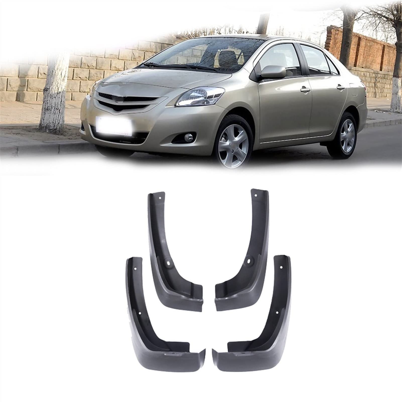 4PCS Car Mudguards Cladding Splash Mud Flaps Guard Mudflap Accessories for Toyota for Yaris for Sedan for Vios for Belta XP90 2008~2013