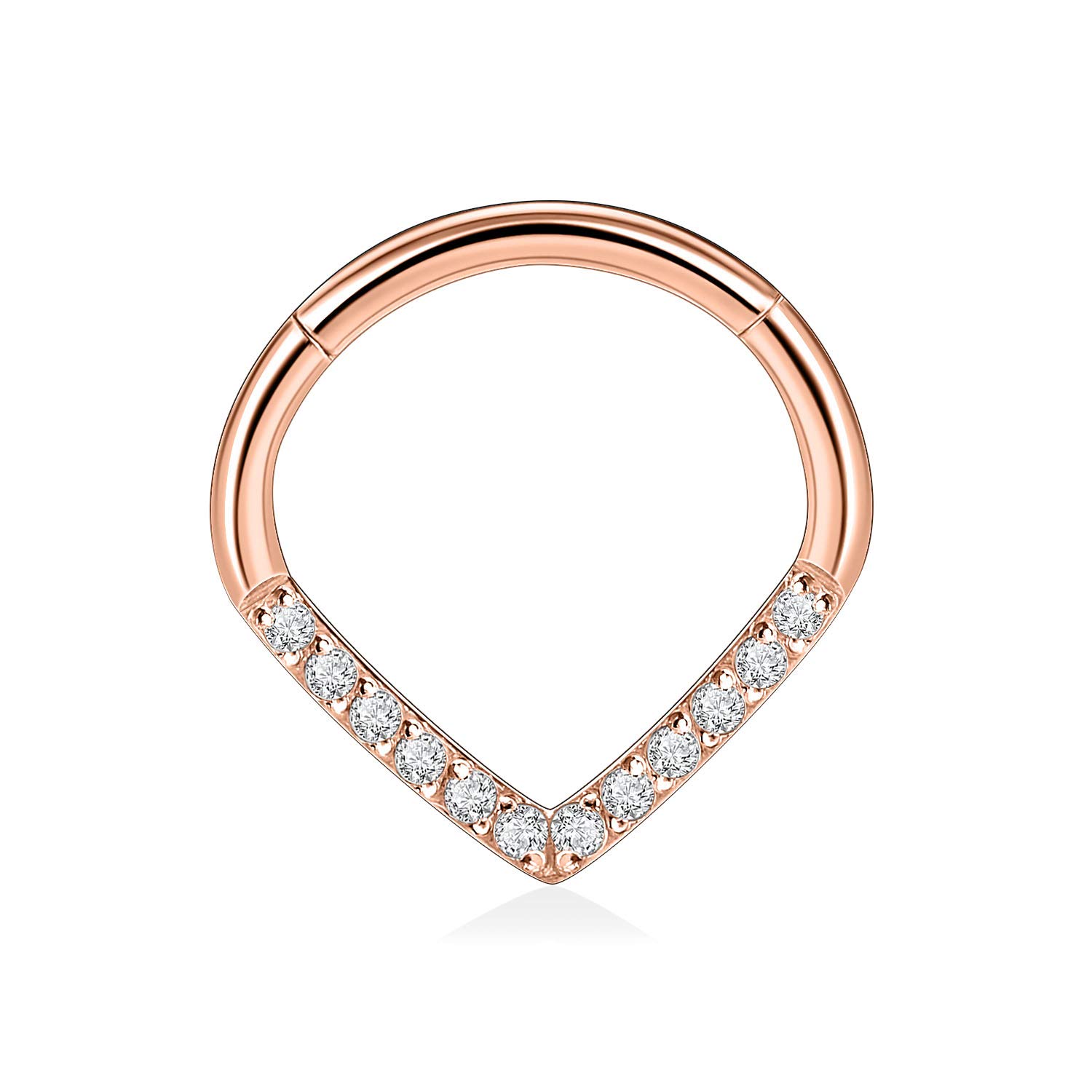PIERCINGLINE Chirurgisch staal segmentring clicker | Design | Piercing Ring septum Helix Tragus | Kleurkeuze uit verschillende kleuren, 9 millimeter, 316L chirurgisch staal