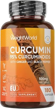 Turmeric and Black Pepper Capsules with Ginger - 25,000mg Turmeric | 6 Months Supply - 180 Capsules - 95% Curcuminoids - 1 per Day - Vegan, Non-GMO & GMP-Certified - Curcumin Supplements