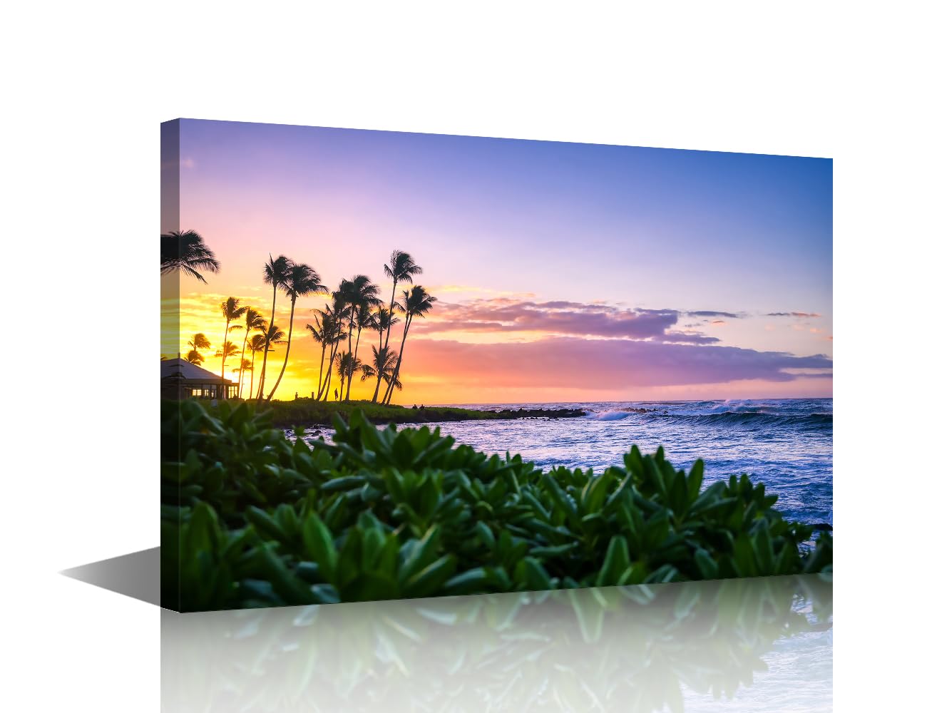 TISHIRON Canvas Prints Seascape Wall Art Modern Home Decor Landscape Poster Living Room Bedroom Decoration Artwork Painting Framed Ready to Hang, 18x12in