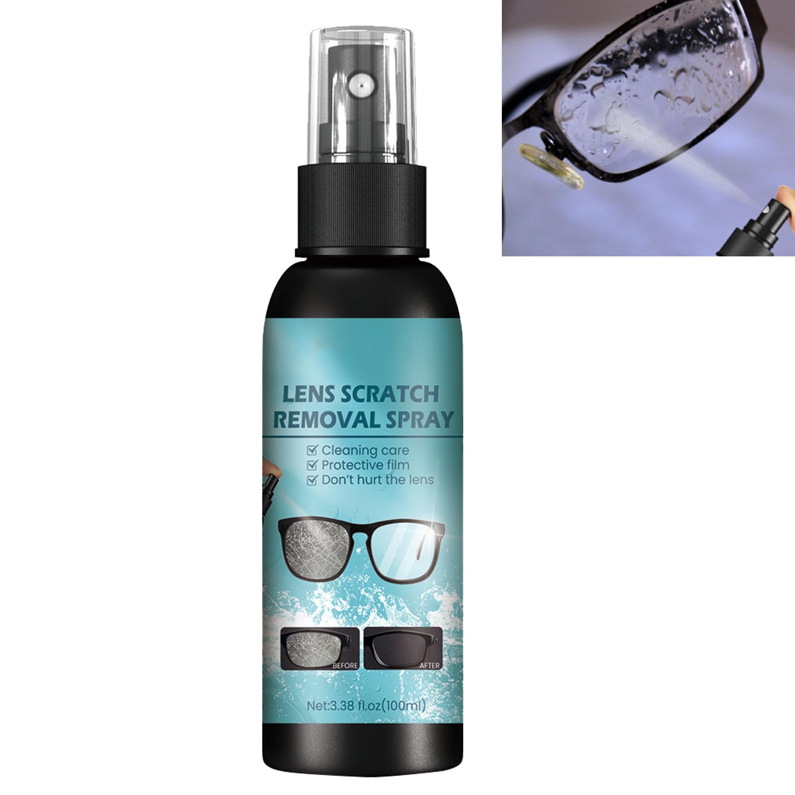 KOAHDE Spray de Reparación de Gafas,Spray de Reparación de Arañazos de Gafas,Spray de Eliminación de Arañazos de Lentes,Spray Reparador de Lentes,Spray Reparador de Lentes,Líquido Limpiador de Lentes