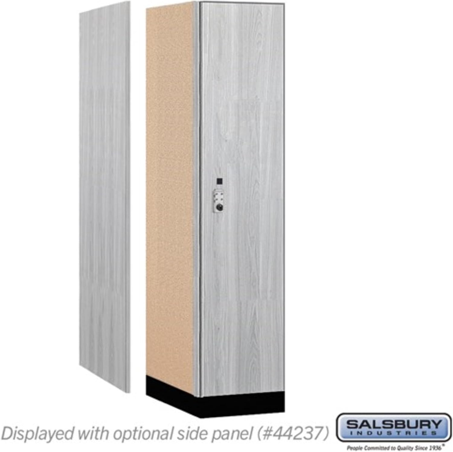 Salsbury 18" Wide Premier Wood Locker-Single Tier-1 Wide-6 Feet High-24 Deep-Silver Teak-Silver Resettable Combination Locks