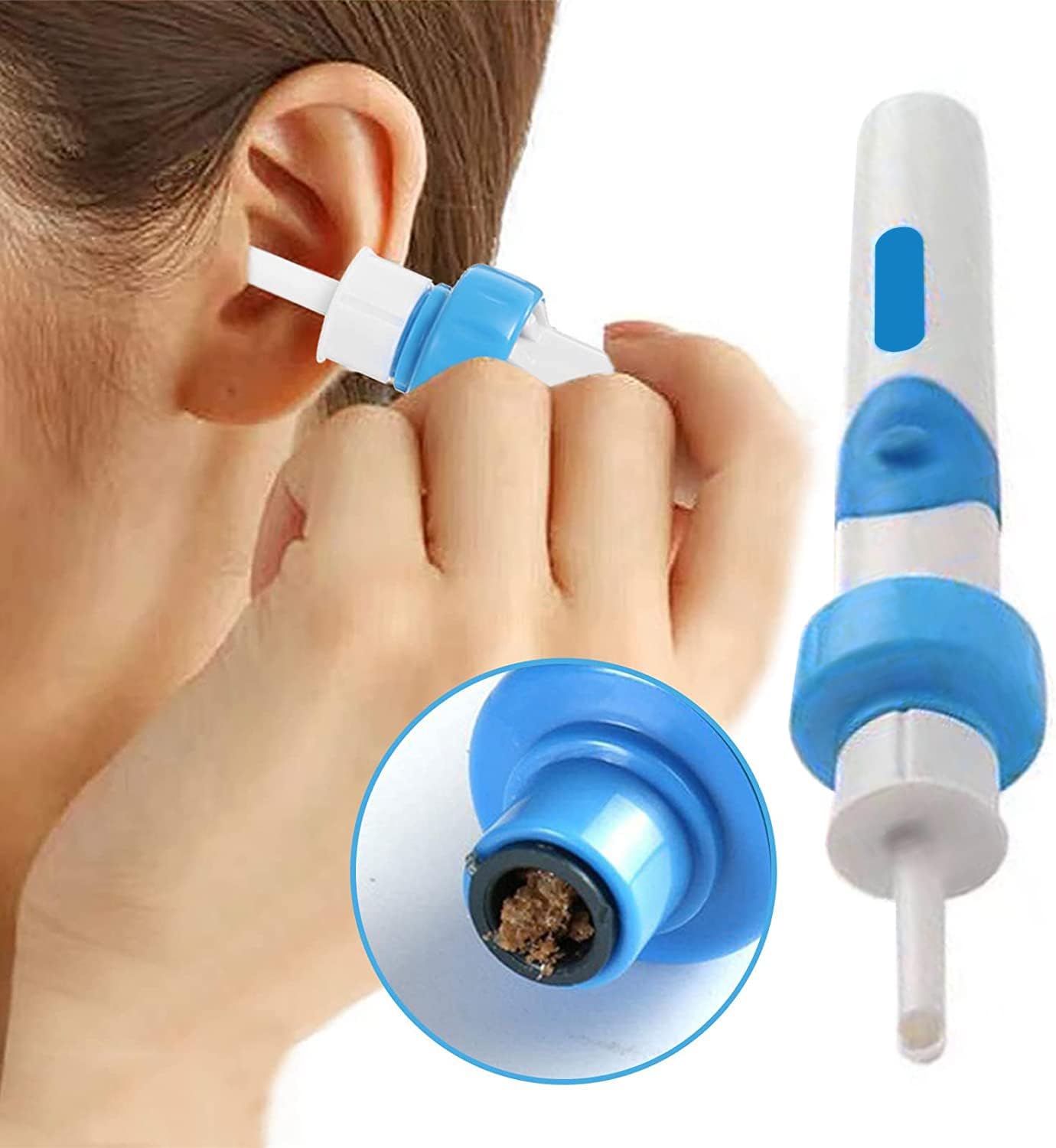 Earwax Removal Kit, Ear Cleaner, Portable Automatic Electric Vacuum Ear Wax, Safe and Comfortable Ear Vacuum Cleaner Easy Earwax Remover Soft Prevent Ear-Pick Clean Tools Set for Adults Kids