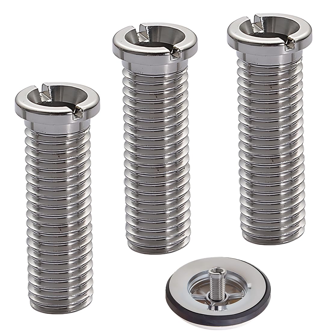 3 Pezzi Set da Vite Cava Tappo Lavandino Cucina - Universale Filtro Lavello Addensare Acciaio Inox Viti Fissaggio Cestello Lavello per Tappo Ricambi Scarico per filtro in filettato Cucina(M12 x 30 mm)
