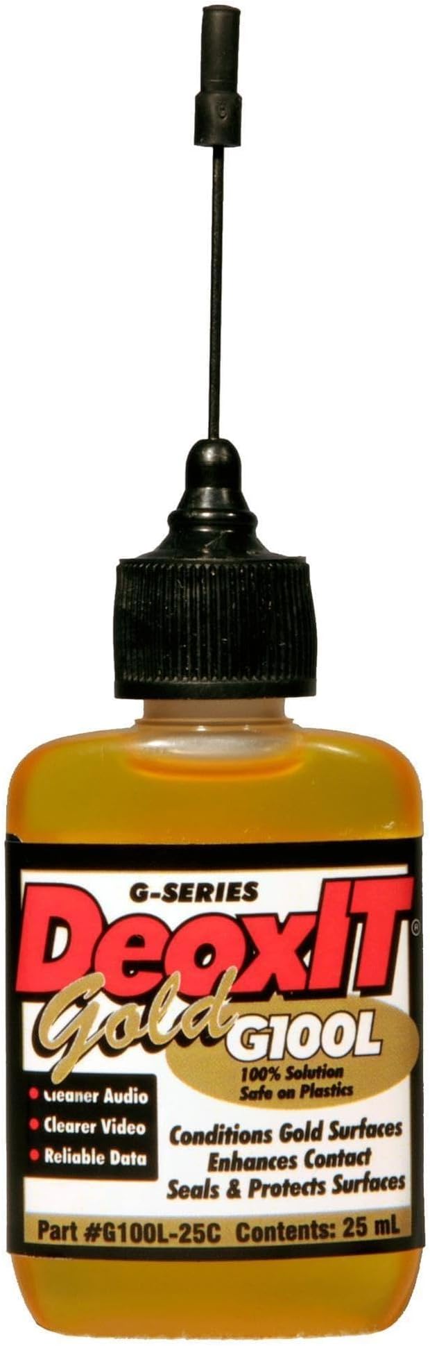 DeoxIT® Gold 100% Contact Conditioner, Needle Applicator, 25ML- G100L-25C