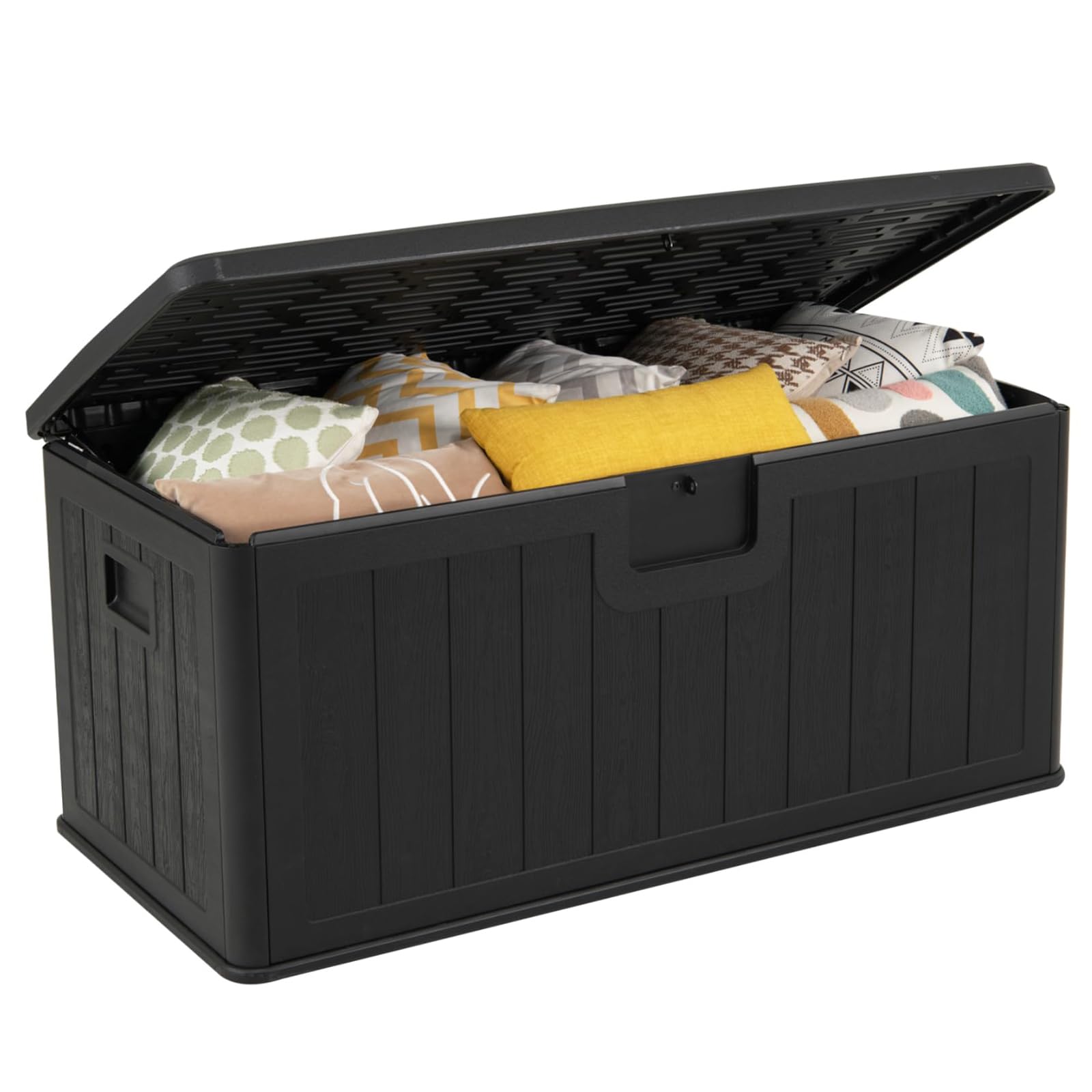 aufbewahrungsbox mit Deckel wasserdichte Box Outdoor abschließbare Box gartenbox wetterfest Outdoor Outdoor Box Black