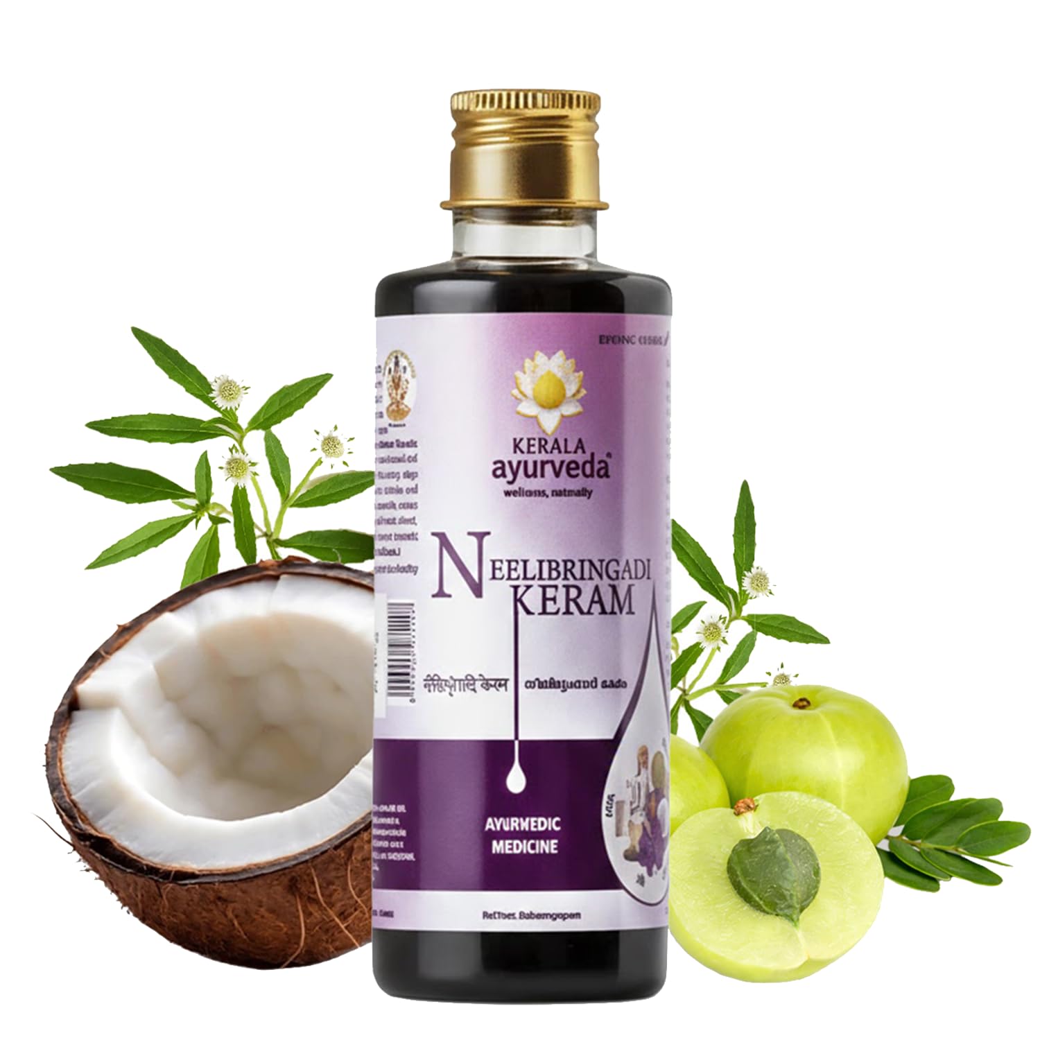 kerala ayurveda Neelibringadi Keram Ayurvedic Hair Oil - Triple Care Formula - Minimizes Hair Fall and Dandruff | Rebalances Scalp for rich, lustrous hair | Improves Hair Growth, Nourishes Hair Follicles| 200ml-picture-2