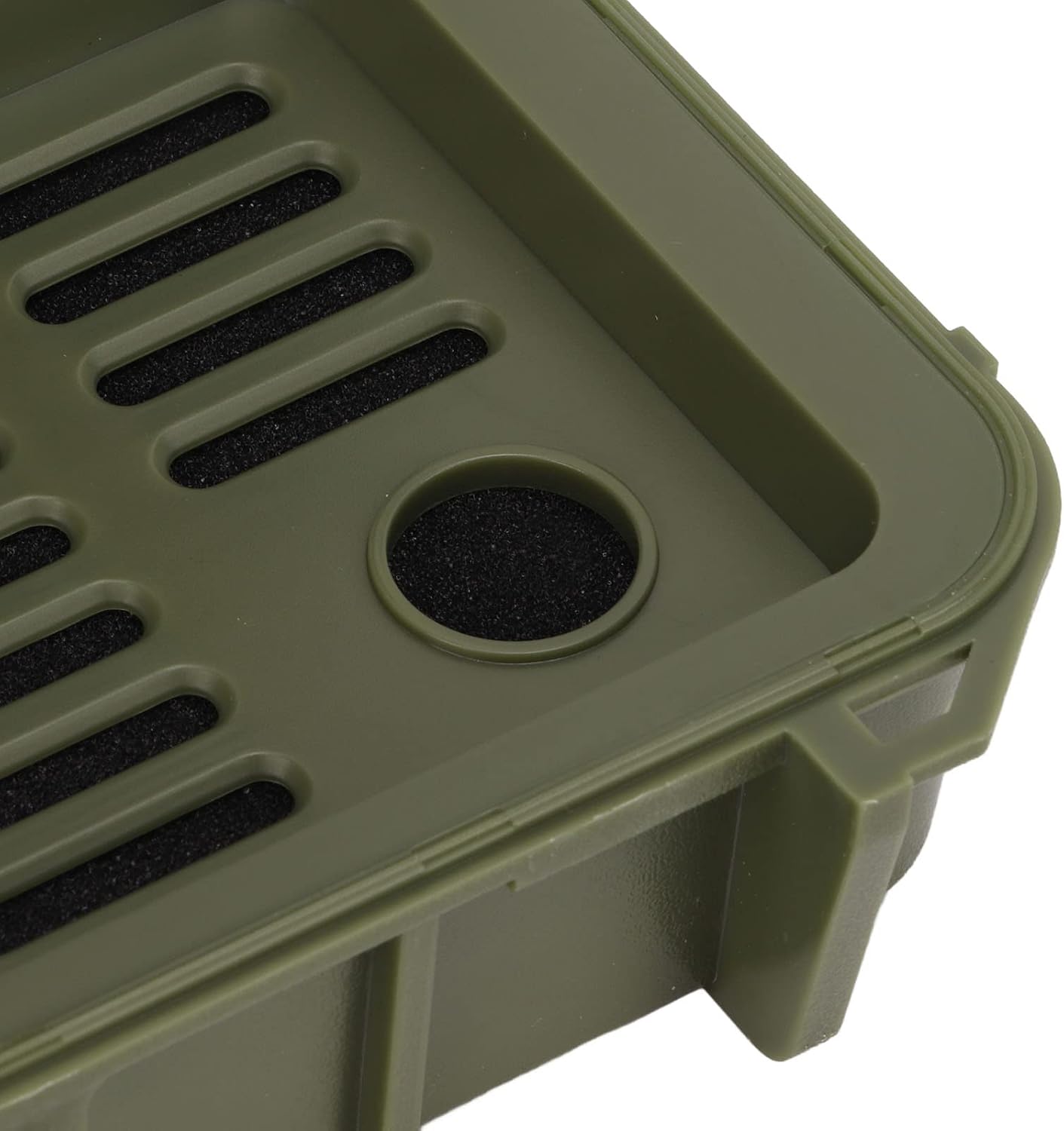 Waterproof Hard Tool Case, Wear Resistant Pressure Resistant Safety Instrument Tool Box Durable Impact Resistant Double Layer for Outdoor Double Waterproof Box, Army Green