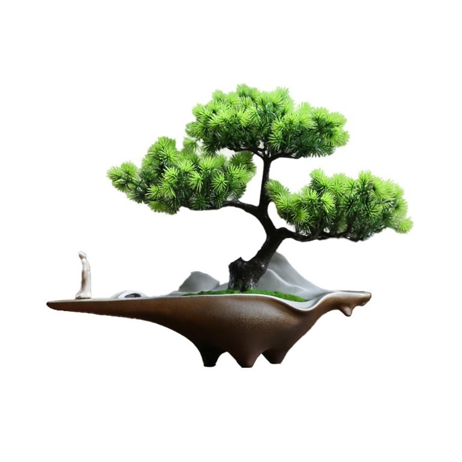 HCZKIUJY Bonsai Simulation Greenery Bonsai Pine Tree Potted Plant Decorations Small Ornaments Living Room Entrance Desktop Decorations Plant