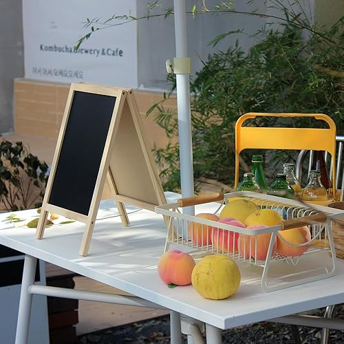 Miniatura 4 de BangQiao Pizarra echada a un lado doble del marco de madera independiente para el tablero del menú de la mesa, letrero del mensaje de la boda