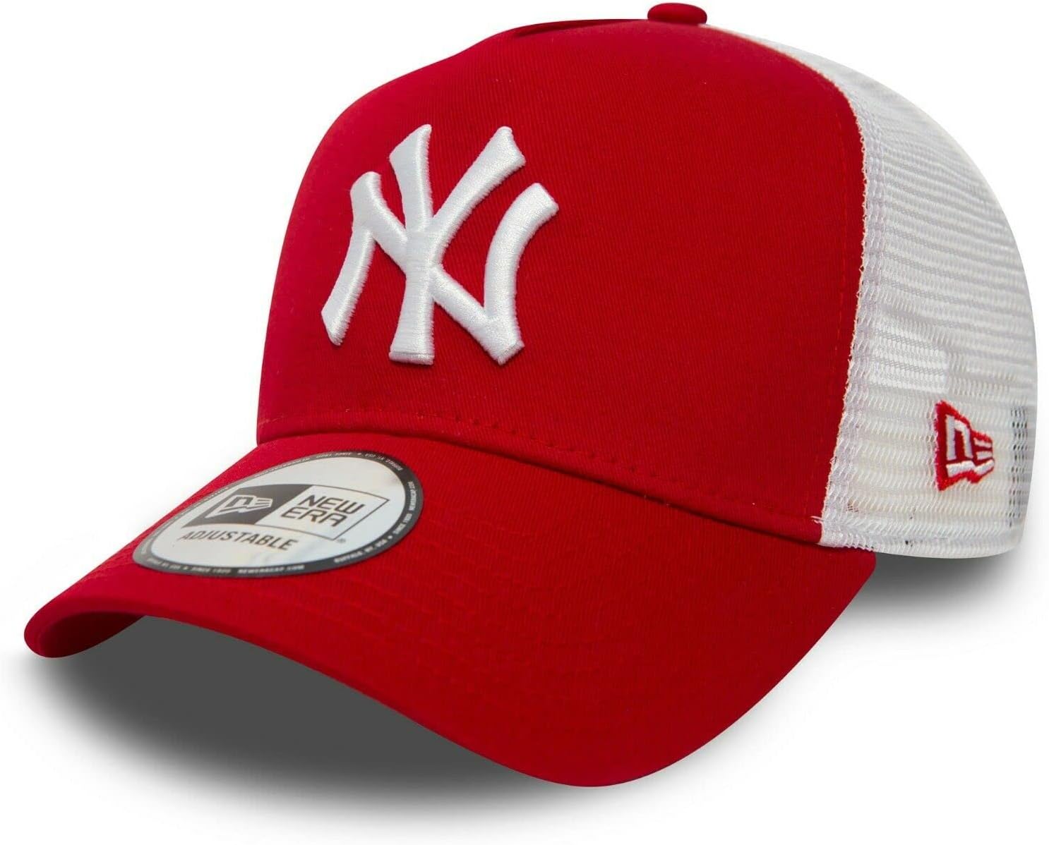 New York Yankees A-Frame Adjustable Trucker Cap - Clean - Scarlet/White