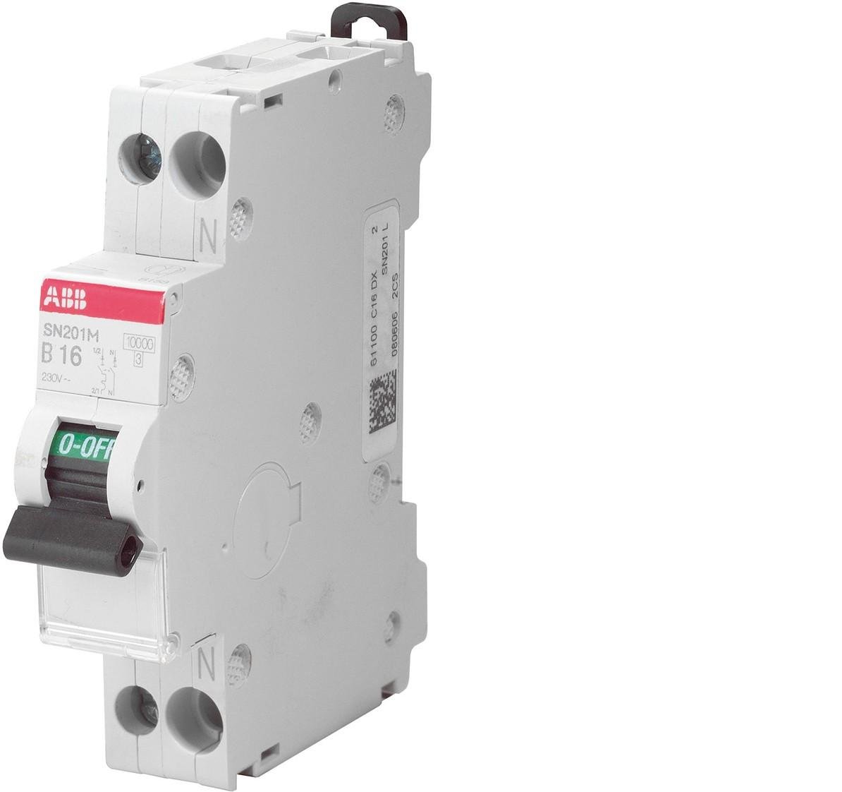 Disjoncteur ABB SN201 M C16 phase neutre 10kA pour tableau électrique