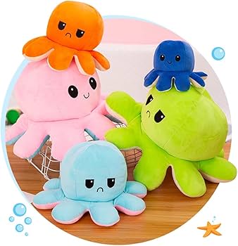 Amazon.co.jp: tonntyann タコ ぬいぐるみ リバーシブル 両面色違い